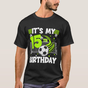Camiseta Festa de Aniversário de 15 anos de Futebol Jogador