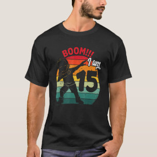Camiseta Festa de aniversário De 15 Rapaz De Dabbing 15 Ano