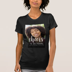 Camiseta Festa de Aniversário de 30 anos com Foto Personali