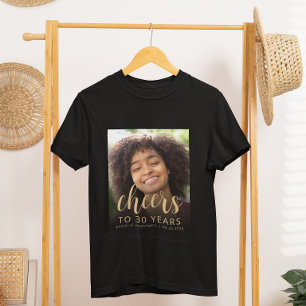 Camiseta Festa de Aniversário de 30 Anos com Foto Personali
