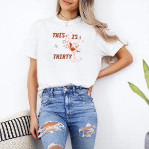 Camiseta Festa de Aniversário de 30 anos Retro Chic Laranja