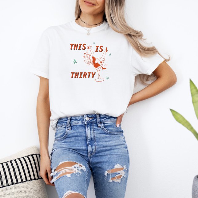 Camiseta Festa de aniversário de 30 anos Retrópico Laranja  (Criador carregado)