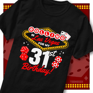 Camiseta Festa de Aniversário de 31 Anos no Cassino Rolling