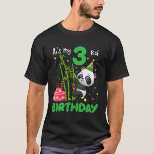 Camiseta festa de aniversário De 3 Anos Panda Fresca De Pan