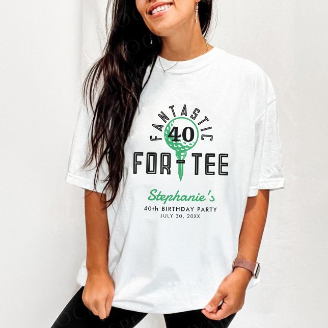 Camiseta Festa de aniversário de 40 anos de Golfe Fantástic (Golf 40th Birthday Party Fantastic For-Tee White T-Shirt
)