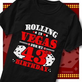 Camiseta Festa de Aniversário de 43 anos Vintage Rolling In