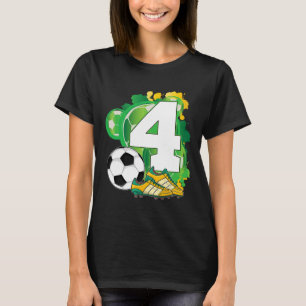 Camiseta Festa de Aniversário de 4 Anos Tema Futebol Menino