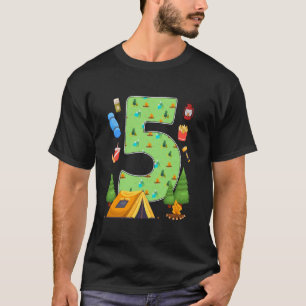 Camiseta Festa de Aniversário de 5 Anos Acampamento no Quin