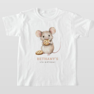 Camiseta Festa de Aniversário de 5 anos do Ratinho Fofo e B