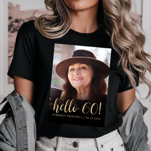 Camiseta Festa de Aniversário de 60 Anos com Foto Personali
