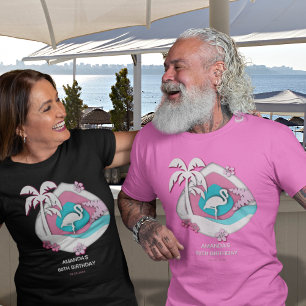 Camiseta Festa de Aniversário de 60 anos do Flamingo Tropic