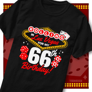 Camiseta Festa de Aniversário de 66 Anos no Cassino Rolling