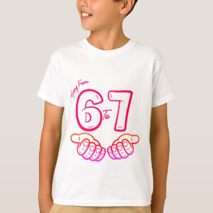 Camiseta Festa de Aniversário de 67 Meme Rosa Vermelho 