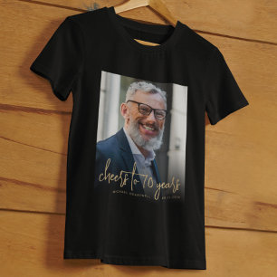 Camiseta Festa de Aniversário de 70 Anos com Foto Personali