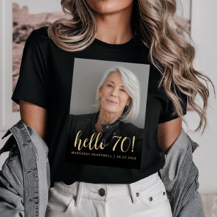 Camiseta Festa de Aniversário de 70 Anos Foto Personalizada