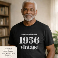 Festa de Aniversário de 70 anos Preto Nome Vintage
