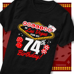 Camiseta Festa de Aniversário de 74 Anos no Cassino Rolling