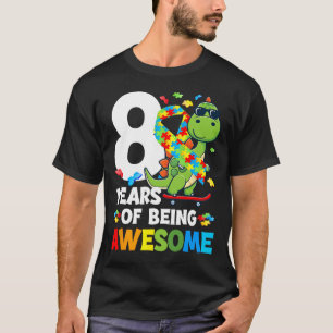 Camiseta Festa de Aniversário de 8 anos de Autismo Oito Ano