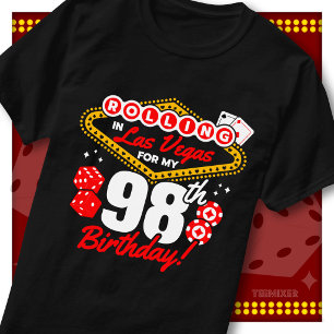 Camiseta Festa de Aniversário de 98 Anos no Cassino Rolling