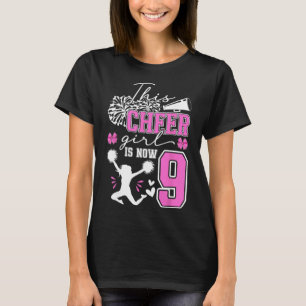 Camiseta Festa de Aniversário de 9 anos de Cheerleader