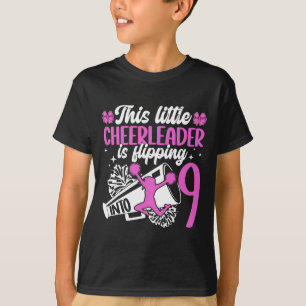 Camiseta Festa de Aniversário de 9 anos de Cheerleader