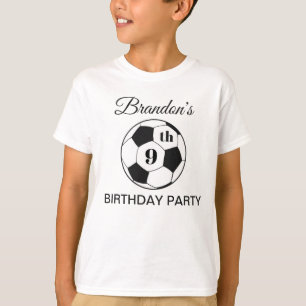 Camiseta Festa de Aniversário de 9 Anos Futebol Branco Meni