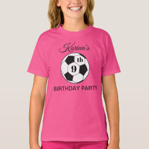 Camiseta Festa de Aniversário de 9 Anos Futebol Rosa Esport