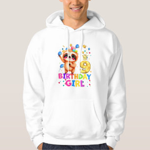 Camiseta Festa de Aniversário de 9 Anos Sloth Kids