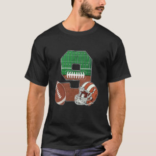 Camiseta Festa de Aniversário de 9 Anos Tema Futebol Menino