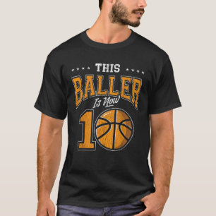 Camiseta festa de aniversário De Basquete De 10 Anos Esta C