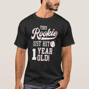 Camiseta Festa de aniversário De Beisebol Este Rookie Acaba