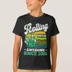 Camiseta Festa de Aniversário de Boliche Fazendo 20 Anos 20