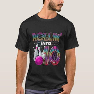 Camiseta Festa de Aniversário de Boliche Rolando em 10 10º