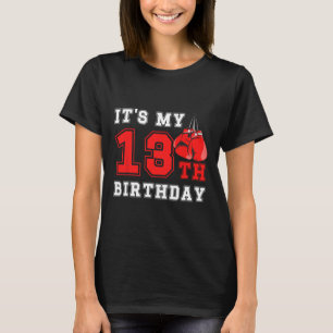 Camiseta Festa de Aniversário de Boxe de 13 anos Lutador de