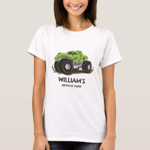 Camiseta Festa de Aniversário de Caminhão Monstro Minimalis