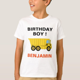 Camiseta Festa de aniversário de Construção de Caminhão