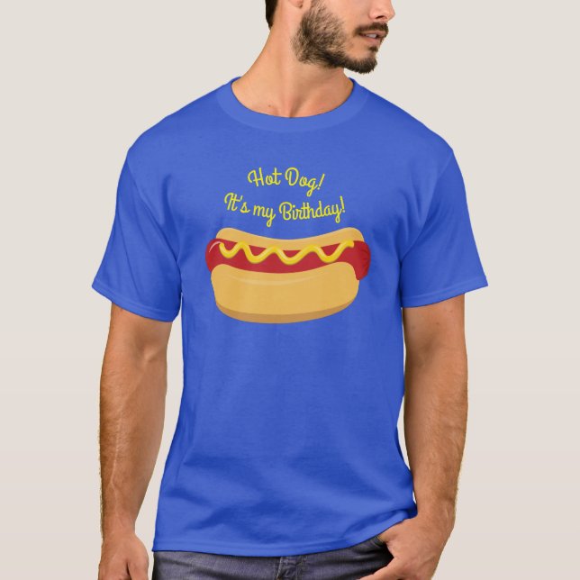 Camiseta Festa de Aniversário de criança de Cachorro Quente (Frente)