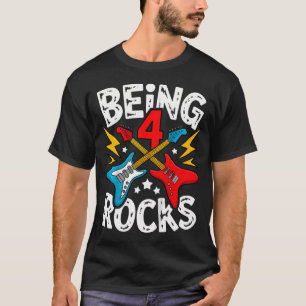 Camiseta Festa de Aniversário de Crianças de 4 Anos com Gui