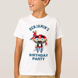 Camiseta Festa de Aniversário de Crianças Piratas Fofos
