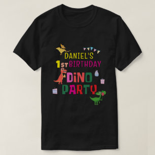 Camiseta Festa de aniversário de Dino Dinossaur Moderno e B