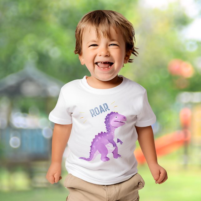Camiseta Festa de aniversário de Dinossauro Cute (Roar Cute Dinosaur Birthday Party T-Shirt)