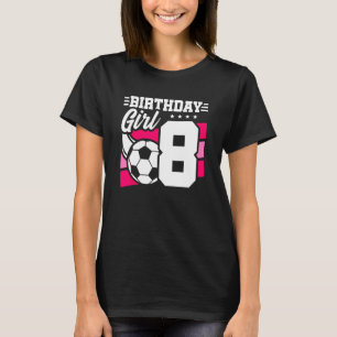 Camiseta Festa de aniversário de futebol Garota de 8 anos o