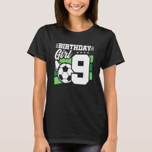 Camiseta Festa de aniversário de futebol Garota de 9 anos N
