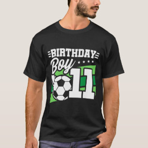 Camiseta Festa de Aniversário de Futebol - Menino de 11 Ano