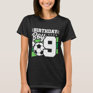 Camiseta Festa de Aniversário de Futebol - Menino de 9 Anos