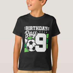 Camiseta Festa de Aniversário de Futebol - Menino de 9 Anos