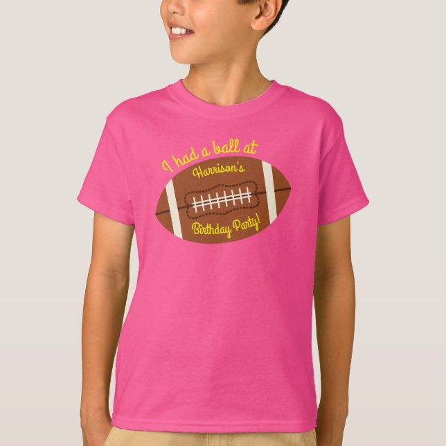 Camiseta Festa de aniversário de futebol rosa (Frente)