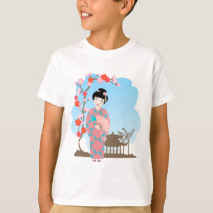 Camiseta Festa de aniversário de garotas Geisha