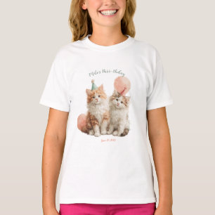 Camiseta Festa de Aniversário de Gatinho com Pata de Kit de