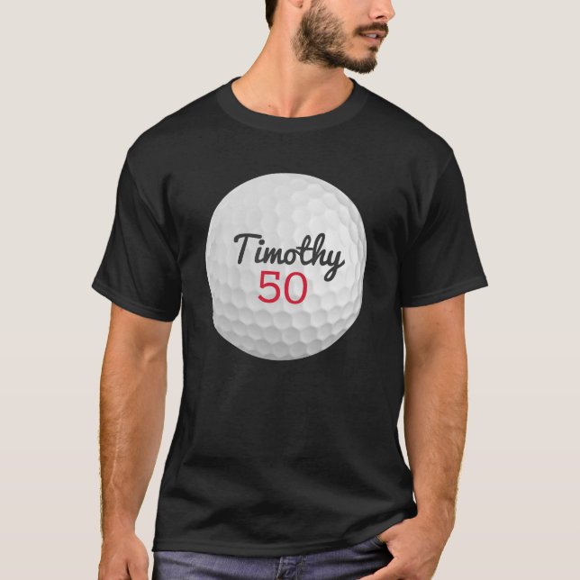 Camiseta Festa de aniversário de Golf - 50 ou outro ano (Frente)